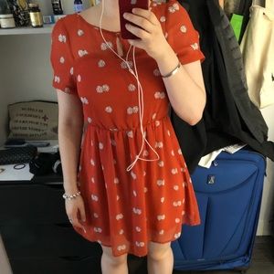Adorable Orange Dice Dress